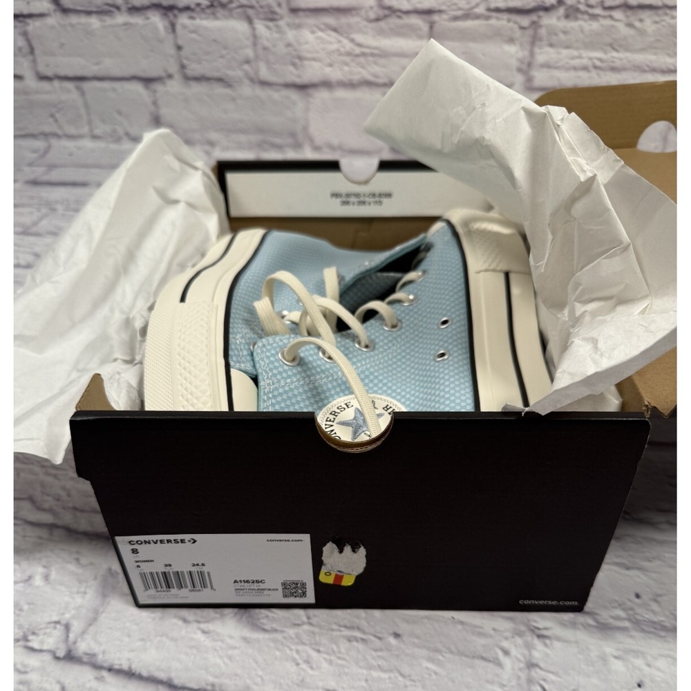 NWB Converse Chuck Taylor All Star Lift High Checkered - Infinity Pool Women's 8 - Picture 6 of 6